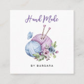 Carte De Visite Carré Elegant Yarn  Knitting Needles (Devant)