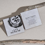 Carte De Visite Carré Élégant YOGA Instructeur Calligraphie ZEN OM Symbo