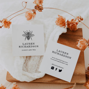 Carte De Visite Carré Elégante abeille Vintage   Icônes des médias socia