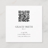 Carte De Visite Carré Elégante Aquarelle Beige (Dos)