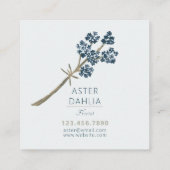 Carte De Visite Carré Elégante aquarelle bleue (Dos)