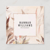 Carte De Visite Carré Elégante aquarelle QR Code Terracotta Floral (Devant)