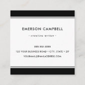 Carte De Visite Carré Élégante bordure noire minimale professionnelle mo (Dos)