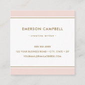 Carte De Visite Carré Elégante bordure rose vif minimum professionnel (Dos)