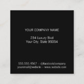 Carte De Visite Carré Elégante bordure verte / noire (Dos)