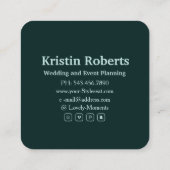 Carte De Visite Carré Élégante boutique de fleurs rouges (Dos)