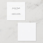 Carte De Visite Carré Elégante Calligraphie Or Design Luxe Plaine (Devant / Derrière)