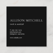 Carte De Visite Carré Élégante calligraphie professionnelle Noir (Dos)