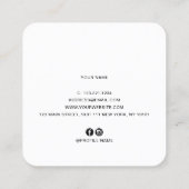 Carte De Visite Carré Elégante coiffeuse aux ciseaux bleus et noirs past (Dos)