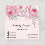 Carte De Visite Carré Elégante coiffeuse rose en cuivre (Dos)