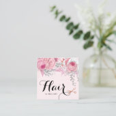 Carte De Visite Carré Elégante coiffeuse rose en cuivre (Debout devant)