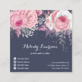 Carte De Visite Carré Elégante coiffeuse rose en cuivre (Dos)