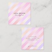 Carte De Visite Carré Elégante coiffure rayée de ciseaux holographiques (Devant / Derrière)