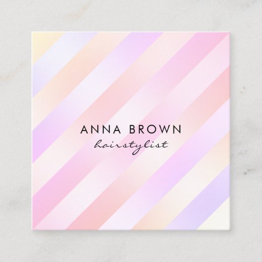 Carte De Visite Carré Elégante coiffure rayée de ciseaux holographiques (Devant)