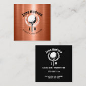 Carte De Visite Carré Elégante Dames Golf Monogramme Design (Devant / Derrière)