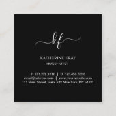 Carte De Visite Carré Élégante écriture manuscrite calligraphie lèvres r (Dos)