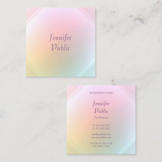 Carte De Visite Carré Élégante écriture manuscrite tendance Script moder (Devant / Derrière)