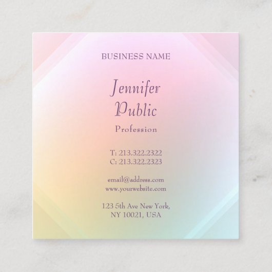 Carte De Visite Carré Élégante écriture manuscrite tendance Script moder (Dos)