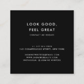 Carte De Visite Carré Elégante feuille d'or bleu marbre aquarelle diaman (Dos)