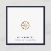 Carte De Visite Carré Elégante frontière bleue de la marine (Devant)