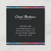 Carte De Visite Carré Elégante Holographie Parties scintillant Cadre Hai (Devant)