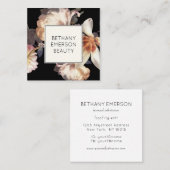 Carte De Visite Carré Élégante industrie florale féminine (Devant / Derrière)