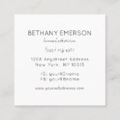 Carte De Visite Carré Élégante industrie florale féminine (Dos)