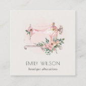 Carte De Visite Carré Élégante Machine à coudre gris-blanc (Devant)