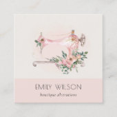 Carte De Visite Carré Élégante Machine à coudre gris-blanc (Devant)