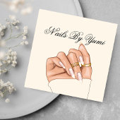 Carte De Visite Carré Élégante Manucure de technicien de clous de salon