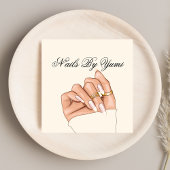 Carte De Visite Carré Élégante Manucure de technicien de clous de salon