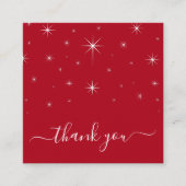 Carte De Visite Carré Élégante Merci de Noël rouge Gratitude (Devant)