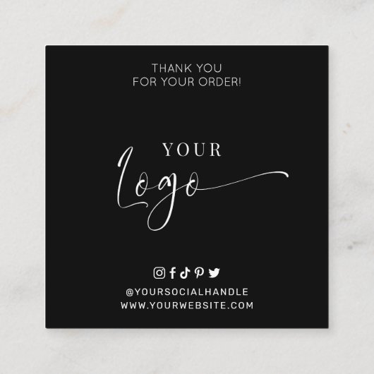 Carte De Visite Carré Élégante Mini Cake Pops Instructions de soins Cart (Dos)