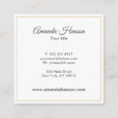 Carte De Visite Carré Elégante Parties scintillant Or Cercle Noir (Dos)