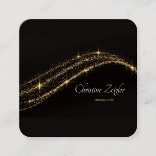 Carte De Visite Carré Elégante parties scintillant or simple moderne noi