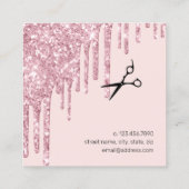Carte De Visite Carré Elégante parties scintillant rose en or gouttes co (Dos)