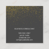 Carte De Visite Carré Elégante poussière d'or / Gris (Dos)
