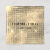 Carte De Visite Carré élégante séquence en or FAUX (Devant)