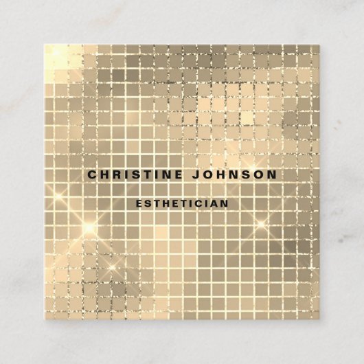 Carte De Visite Carré élégante séquence en or FAUX (Devant)