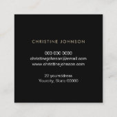 Carte De Visite Carré élégante séquence en or FAUX (Dos)