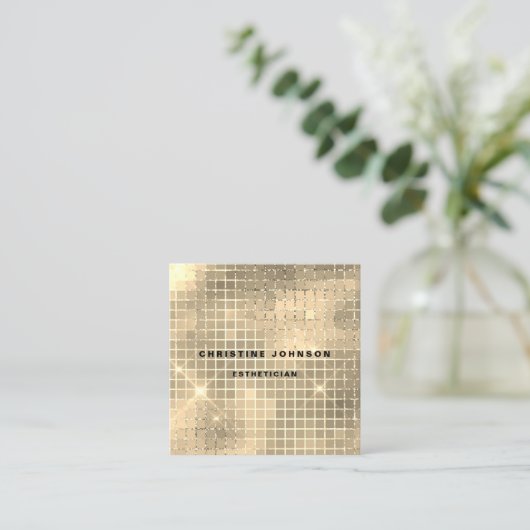 Carte De Visite Carré élégante séquence en or FAUX (Debout devant)