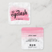 Carte De Visite Carré Élégantes extensions de cils marbré brosse (Devant / Derrière)