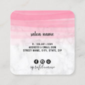 Carte De Visite Carré Élégantes extensions de cils marbré brosse (Dos)