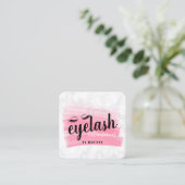 Carte De Visite Carré Élégantes extensions de cils marbré brosse (Debout devant)