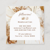 Carte De Visite Carré Élégantes fleurs brunes (Dos)