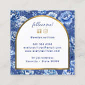 Carte De Visite Carré Élégantes fleurs de chinoiserie (Dos)