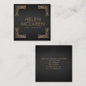 Carte De Visite Carré Élégants coins de noeuds celtiques (Devant / Derrière)