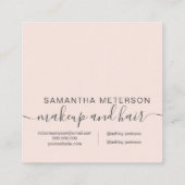 Carte De Visite Carré Élégants professionnels modernes rougissent rose (Dos)