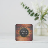 Carte De Visite Carré Éléments de rayons de texture en ardoise rustique (Debout devant)