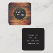 Carte De Visite Carré Éléments de rayons de texture en ardoise rustique (Devant / Derrière)